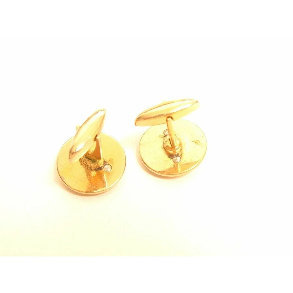 Vintage Buddha Signed Swank Jade Cab Patented Gold Plated Cufflinks*Groom*Formal